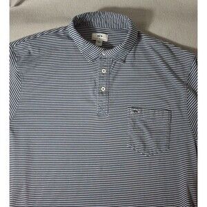 Fish Hippie Men's XXL Navy Striped Short Sleeve Performance Polo Shirt Size 2XL